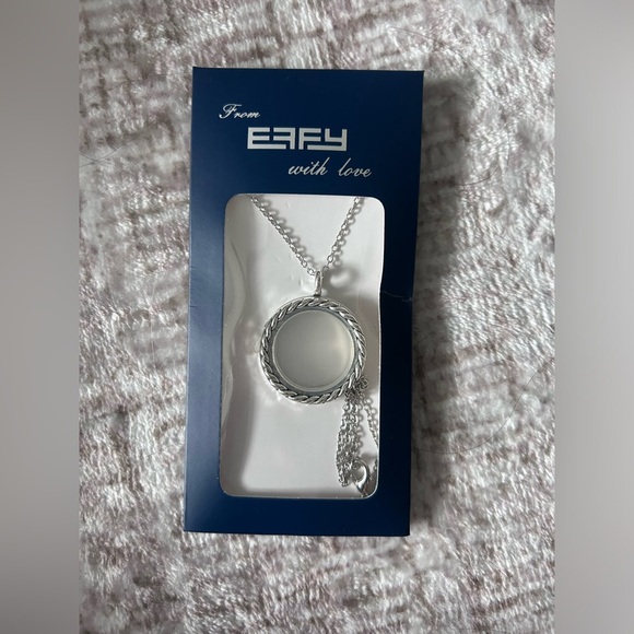 Effy Jewelry - NEW! EFFY Necklace Chain Double Sided Charm Locket Pendant Silver Tone